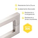 Ver imagem 4 de Puxador U de Porta Pivotante Luxo Inox 304 Escovado 60cm Madeira Vidro Brinovar