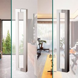 Puxador U de Porta Pivotante Luxo Inox 304 Escovado 60cm Madeira Vidro Brinovar - 5