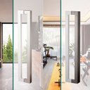 Ver imagem 5 de Puxador U de Porta Pivotante Luxo Inox 304 Escovado 60cm Madeira Vidro Brinovar