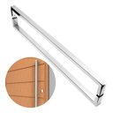 Ver imagem 1 de Puxador U de Porta Pivotante Luxo Inox 304 Escovado 60cm Madeira Vidro Brinovar