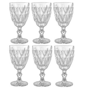 Jogo de 8 Taças para Agua Clear Vitral Verre - Mimo Style