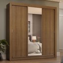 Ver imagem 1 de Guarda-roupa Casal 3 Portas de Correr com Espelho 4 Gavetas Rustic Sublime Plus Madesa Rustic