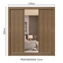 Ver imagem 7 de Guarda-roupa Casal 3 Portas de Correr com Espelho 4 Gavetas Rustic Sublime Plus Madesa Rustic