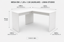 Ver imagem 5 de Mesa em L 1200 x 1500 mm Auxiliar - Linha Studio: Branco
