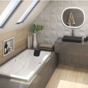 Ver imagem 1 de Banheira Hidromassagem Box Nuova em Gel Coat Super Luxo com Aquecedor - 150cm - Volume Ideal 105 Lit - 110V