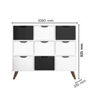 Ver imagem 2 de Nicho Organizador Retro Branco com 9 Gavetas Branco/Preto 108 x 92,5cm - FdECOR