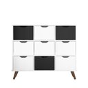 Ver imagem 4 de Nicho Organizador Retro Branco com 9 Gavetas Branco/Preto 108 x 92,5cm - FdECOR