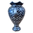Ver imagem 4 de Vaso Ânfora Decorativo Cerâmica Dolomita Preto e Branco Estampa Chevron 27,5cm Columbus Gold