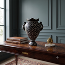 Ver imagem 2 de Vaso Ânfora Decorativo Cerâmica Dolomita Preto e Branco Estampa Chevron 27,5cm Columbus Gold