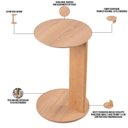 Ver imagem 4 de Mesa Lateral para Sala de Estar Pés Madeira Bulat A03 Hanover Roble - Lyam Decor