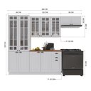 Ver imagem 2 de Cozinha Compacta Modulada Nara 12 Portas 2 Gavetas MDF 280cm Branco Fidelita Móveis