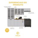 Ver imagem 4 de Cozinha Compacta Modulada Nara 12 Portas 2 Gavetas MDF 280cm Branco Fidelita Móveis
