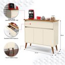 Ver imagem 7 de Aparador Buffet 3 Portas Cantinho Café 1 Gaveta Organizadora Balcão Sala Estar Cozinha Zeus - Off