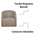 Ver imagem 6 de Kit 02 Poltrona Recepção Sala Lara Tecido Requinte Bouclê Cor:capuccino