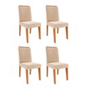 Ver imagem 1 de Kit 4 Cadeiras para Sala de Jantar Estofadas Nicole Bege/Cinamomo/Nude