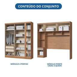 Guarda-Roupa Modulado Casal 11 Portas Infinity Marrom/Cedro/Duna - 12 Guarda-Roupa Modulado Casal 11 Portas Infinity Marrom/Cedro/Duna - 12