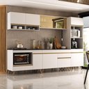 Ver imagem 1 de Cozinha Modulada Completa Compacta 287cm com Balcão para Cooktop Veneza Multimóveis Mp2269 Branco