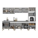 Ver imagem 3 de Cozinha Modulada Completa Compacta 287cm com Balcão para Cooktop Veneza Multimóveis Mp2269 Branco