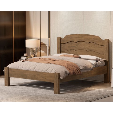 Cama Casal Lais 100% Mdf para Colchão 188x138 Cm -super Reforçada - Basoto:castanho