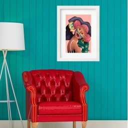 Quadro Arte Lgbt Lésbicas - 60x48cm:madeira Preta - 2