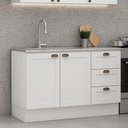 Ver imagem 1 de Balcão Cozinha Genialflex Estilo Provençal sem Tampo Branco