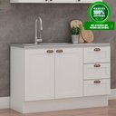 Ver imagem 7 de Balcão Cozinha Genialflex Estilo Provençal sem Tampo Branco