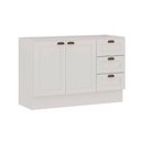 Ver imagem 2 de Balcão Cozinha Genialflex Estilo Provençal sem Tampo Branco