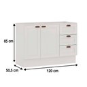 Ver imagem 3 de Balcão Cozinha Genialflex Estilo Provençal sem Tampo Branco