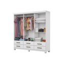 Ver imagem 3 de Guarda-roupa D22 6 portas 6 gavetas Com Espelho e Pés