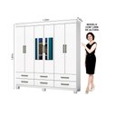 Ver imagem 4 de Guarda-roupa D22 6 portas 6 gavetas Com Espelho e Pés