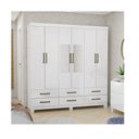 Ver imagem 2 de Guarda-roupa D22 6 portas 6 gavetas Com Espelho e Pés
