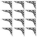 Ver imagem 1 de Kit 12 Cantoneiras Preta Suporte Parede Prateleira 20x25cm