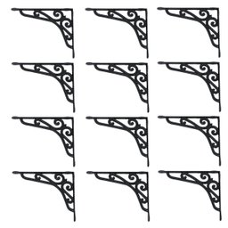 Kit 12 Cantoneiras Preta Suporte Parede Prateleira 20x25cm - 1