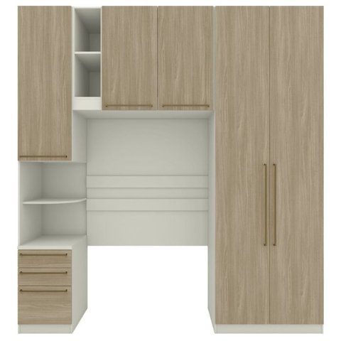 Guarda Roupa Modulado 3 Pecas 241x224 Cm Seletto Areia Jequitiba Henn
