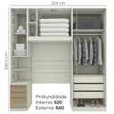 Ver imagem 3 de Guarda Roupa Modulado 3 Pecas 241x224 Cm Seletto Areia Jequitiba Henn