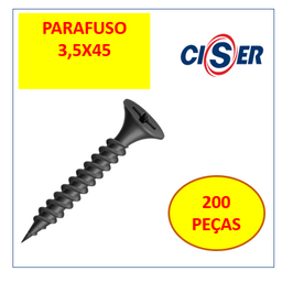 Parafusos Drywall Ponta Agulha 3,5x45 Cab/ Trobeta 200 Pçs - 1