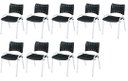 Ver imagem 2 de Cadeira Iso Base Branco Escola, Escritório Preto Kit 9 Un