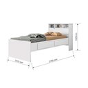 Ver imagem 3 de Cama Solteiro Ravena C/ 2 Gavetas Cinamomo/off White - Conquista