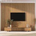 Ver imagem 1 de Rack Ripado com Painel TV até 86 Polegadas Planejado 280x250cm Aruá CabeCasa MadeiraOriginals Marrom Jatobá