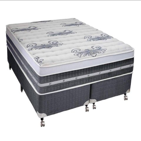 Cama Box Queen Castor Silver Star Air One Face Pocket 158x198x59 + Box Castor