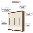 Ver imagem 3 de Guarda Roupa Casal Elegance 6 Portas Imbuia Champanhe Vila Rica