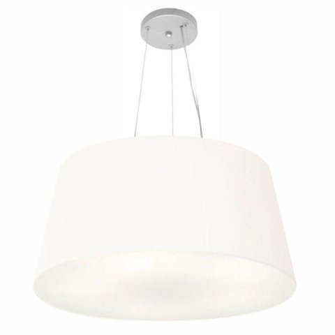 Lustre Pendente Cone Vivare Md-4063 Cúpula em Tecido 30/60x50cm - Bivolt Branco 127/220v