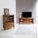 Ver imagem 2 de Balcão Adega com Porta Rolhas em Madeira Maciça 1 Gaveta e Pés Luiz Xv 5134 Genebra - Pinhão