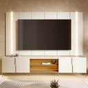 Ver imagem 6 de Painel para TV e Rack para Sala Gior 75 pol 240cm MDF-MDP com LED Off-Freijó Mpozenato