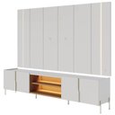 Ver imagem 3 de Painel para TV e Rack para Sala Gior 75 pol 240cm MDF-MDP com LED Off-Freijó Mpozenato