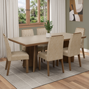 Ver imagem 1 de Conjunto Sala de Jantar Tampo de Madeira 6 Cadeiras Rustic/Cinza/Imperial Sarlat Madesa