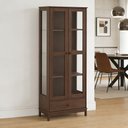 Ver imagem 1 de Cristaleira Ethos F06 2 Portas 3 Prateleiras com Gaveta Café Lyam Decor