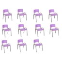 Ver imagem 1 de Kit 11 Cadeiras Infantil Iso, Escola, Base Cinza- Lilas