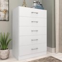 Ver imagem 2 de Cômoda 5 Gavetas 60cm Aruba Co900 Cor Branco - Fellicci Móveis