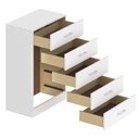 Ver imagem 3 de Cômoda 5 Gavetas 60cm Aruba Co900 Cor Branco - Fellicci Móveis
